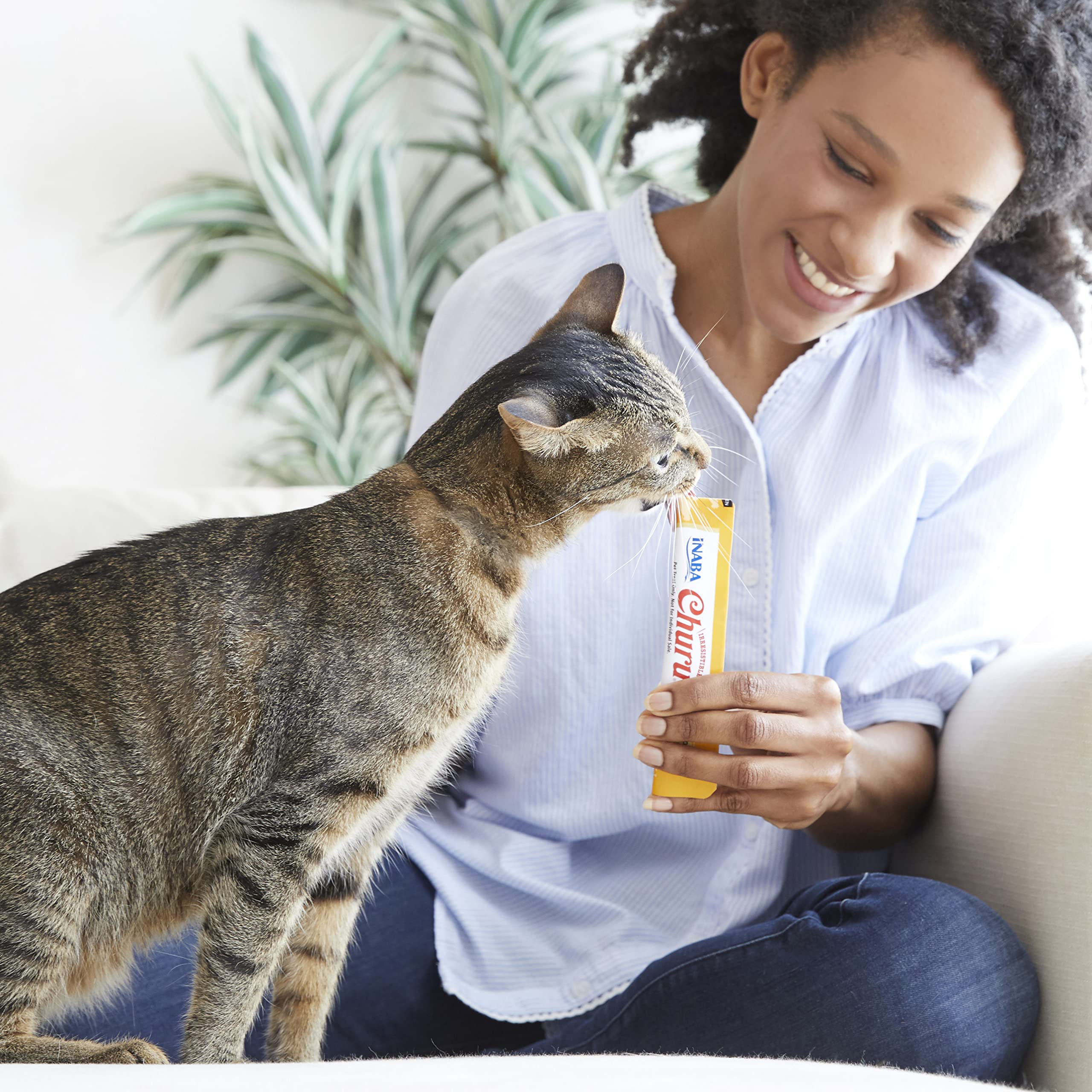 INABA Churu Cat Treats – Grain-Free Lickable Purée Topper (60 Servings, Tuna Variety Box)