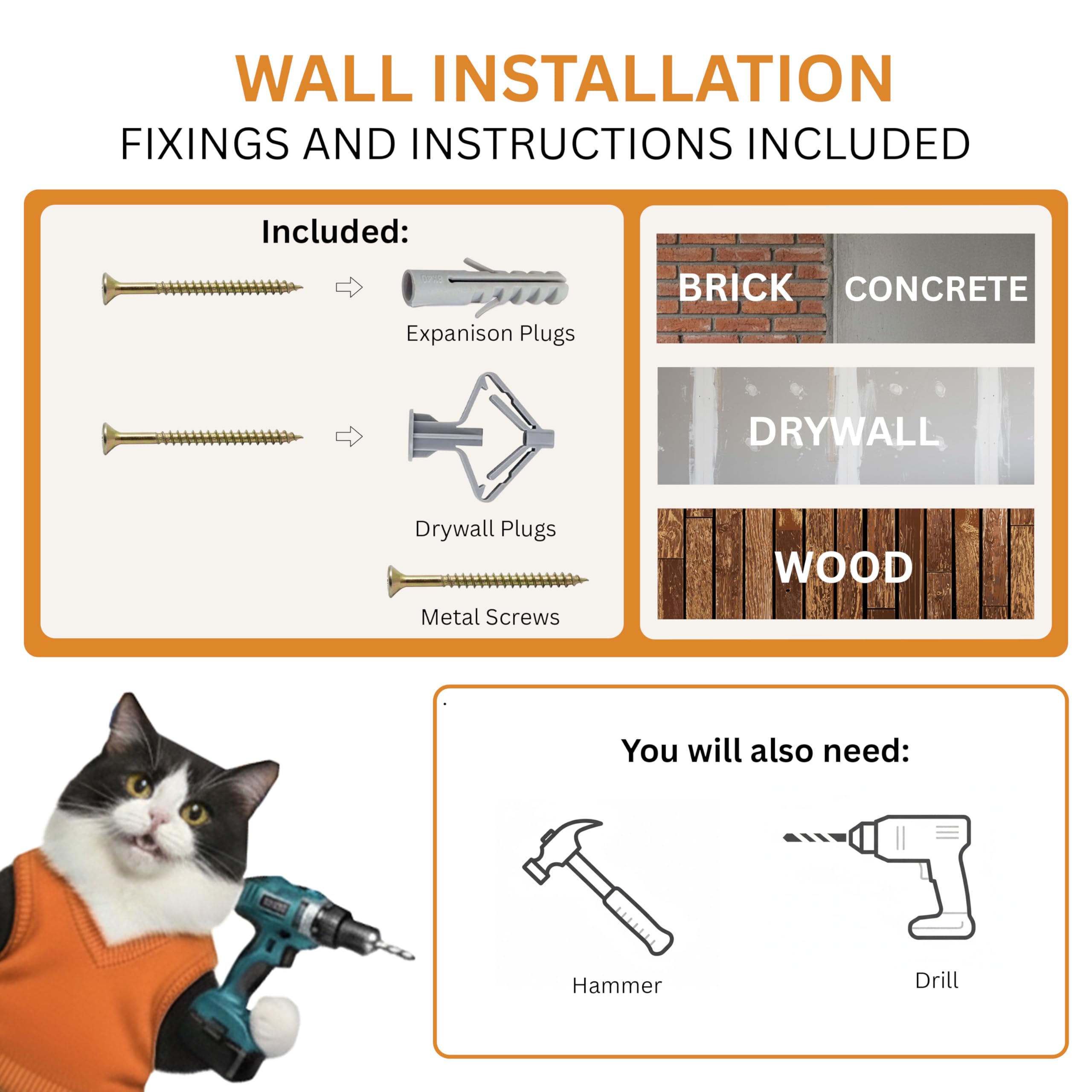INICIO Cat Wall Shelves – Modern 3-Step Wall Furniture for Cats up to 15lbs