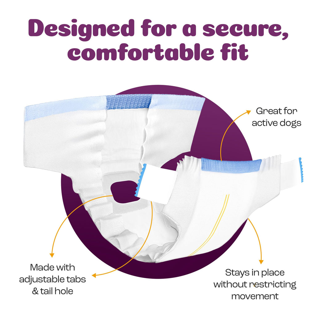 Inspire Pet Care Dog Diapers for Female Dogs – Bulk 60 Count | Leak-Proof Incontinence and Heat Protection
