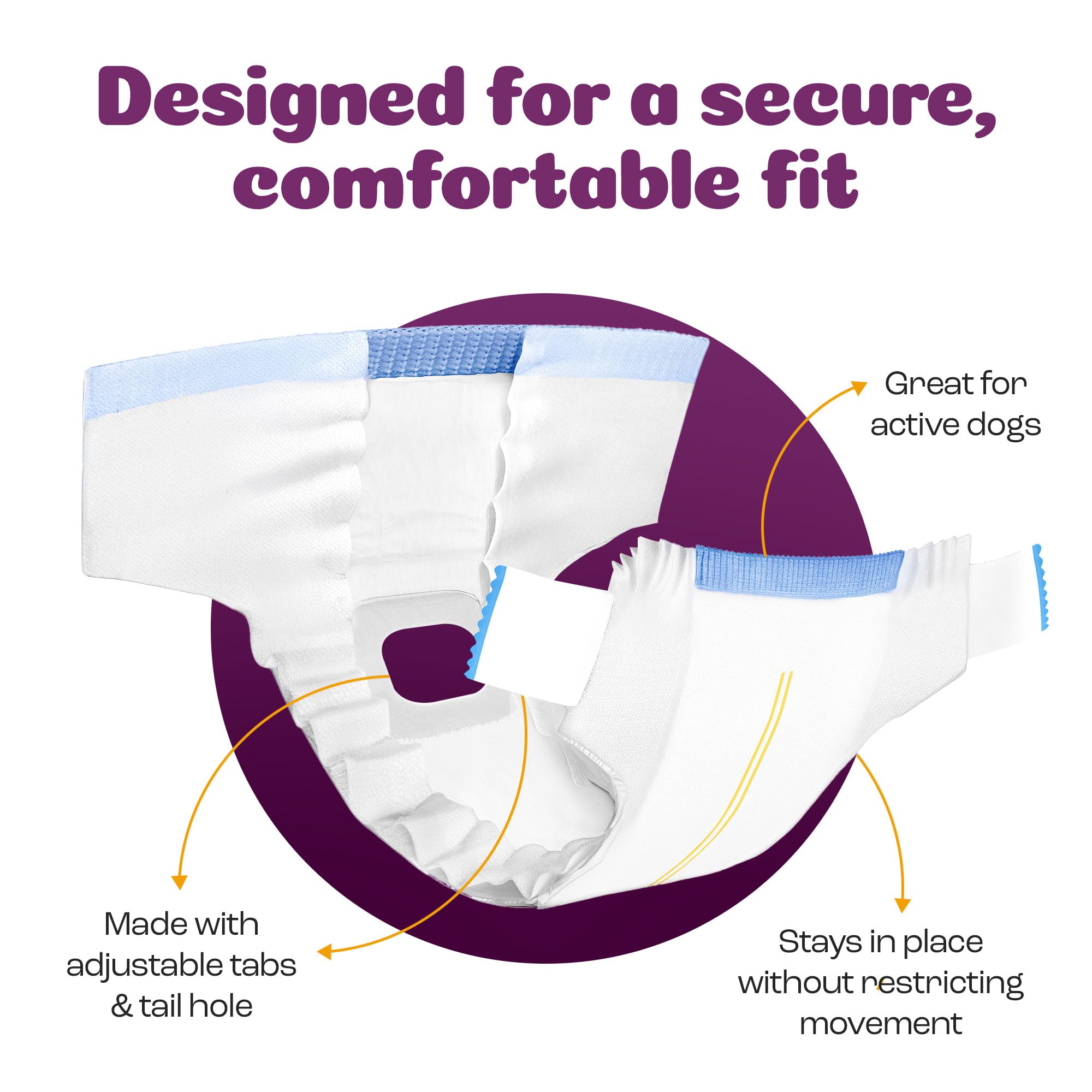 Inspire Pet Care Dog Diapers for Female Dogs – Bulk 60 Count | Leak-Proof Incontinence and Heat Protection
