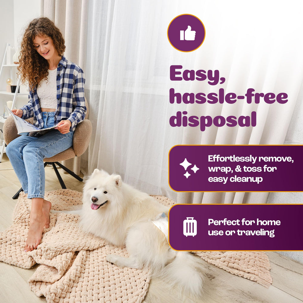 Inspire Pet Care Dog Diapers for Female Dogs – Bulk 60 Count | Leak-Proof Incontinence and Heat Protection
