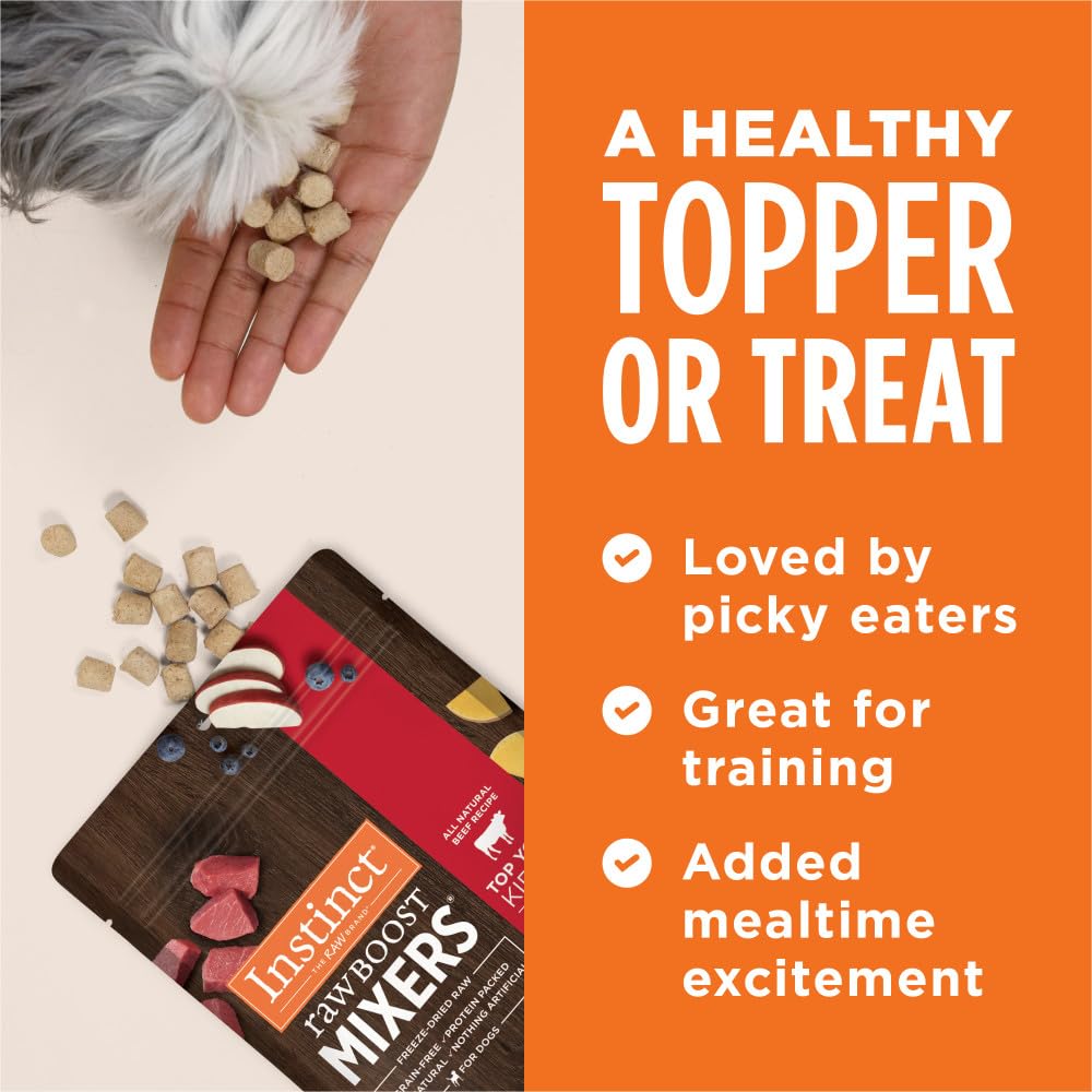 Instinct Raw Boost Mixers – Freeze-Dried Grain-Free Beef Topper for Dogs, 25 oz