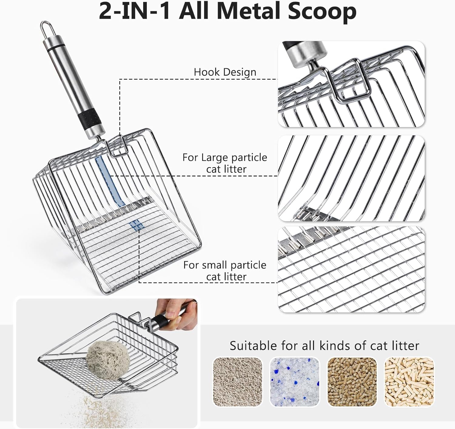 INVENHO Stainless Steel Litter Box – Extra Large, Leak-Proof with Lid, Easy-Clean