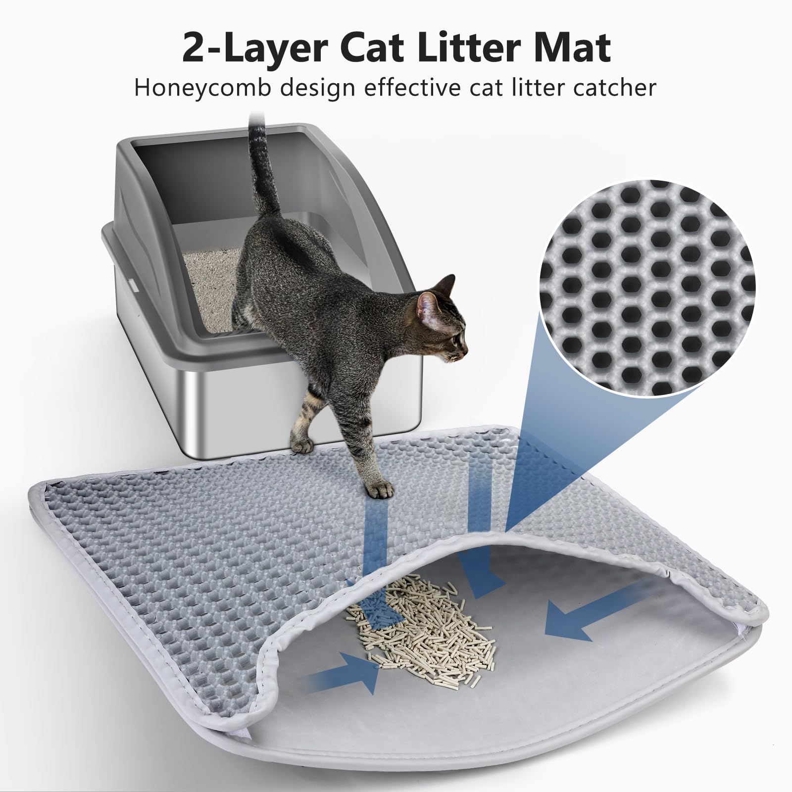 INVENHO Stainless Steel Litter Box – Extra Large, Leak-Proof with Lid, Easy-Clean