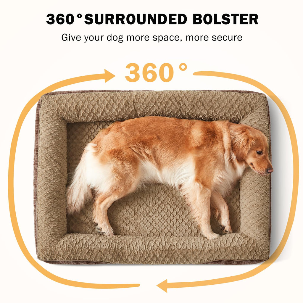 INVENHO Orthopedic Dog Bed XL – Washable Egg-Crate Memory Foam Couch, Waterproof Lining, Non-Slip
