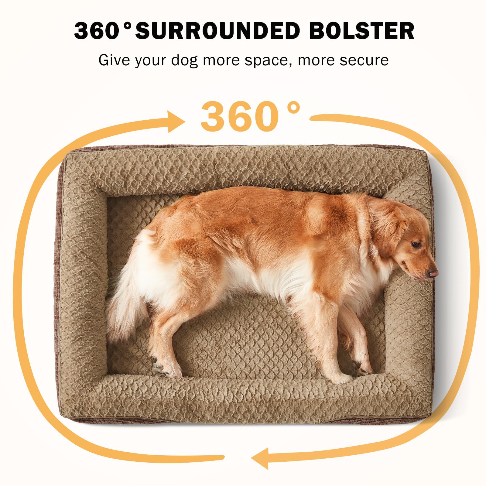 INVENHO Orthopedic Dog Bed XL – Washable Egg-Crate Memory Foam Couch, Waterproof Lining, Non-Slip