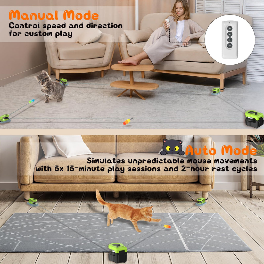ITSHINY Interactive Cat Treadmill – 3-Speed, Quiet Indoor Cat Toy (Green)