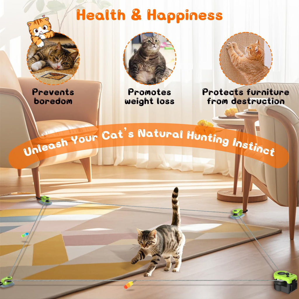 ITSHINY Interactive Cat Treadmill – 3-Speed, Quiet Indoor Cat Toy (Green)