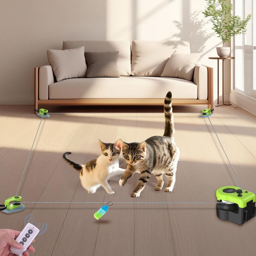 ITSHINY Interactive Cat Treadmill – 3-Speed, Quiet Indoor Cat Toy (Green)
