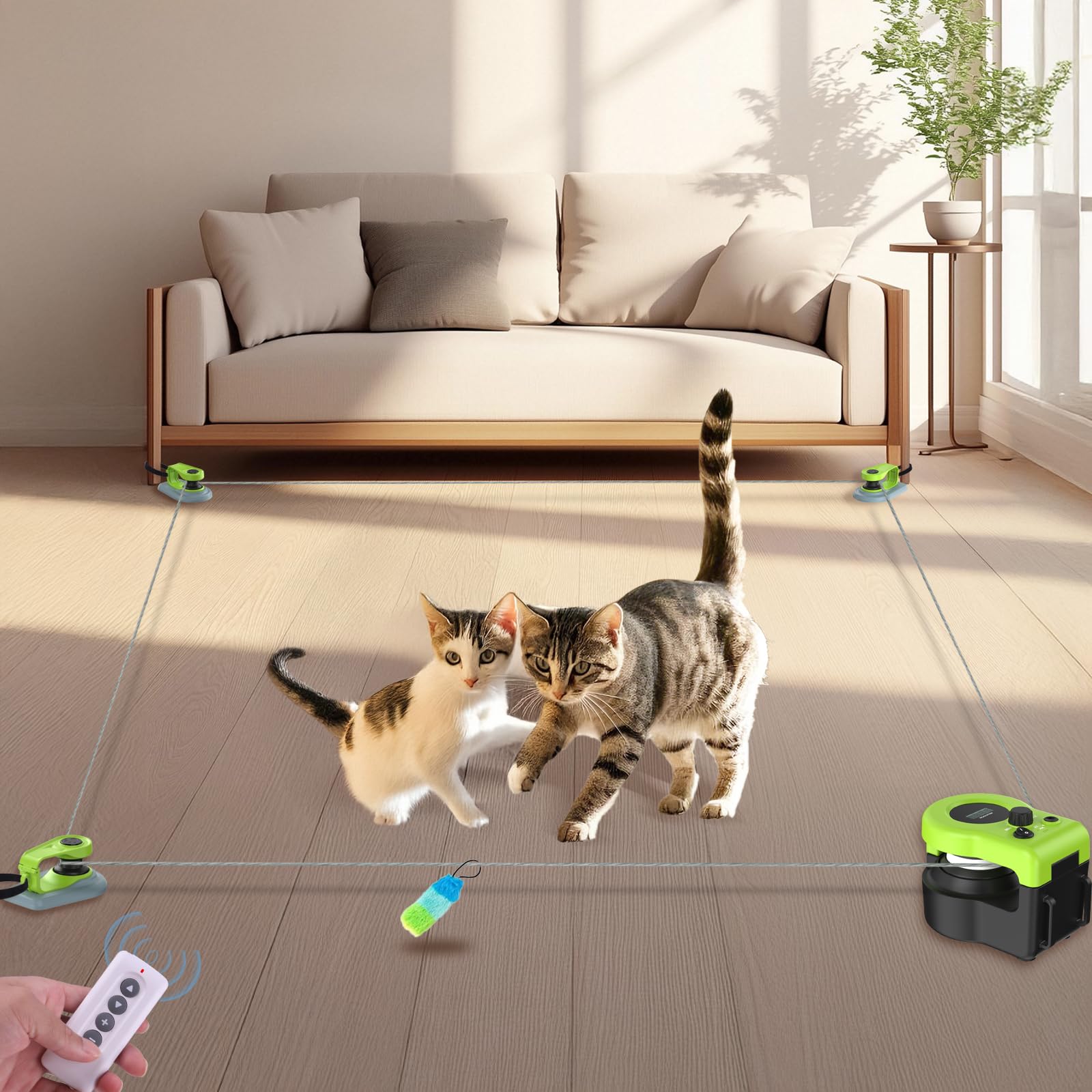 ITSHINY Interactive Cat Treadmill – 3-Speed, Quiet Indoor Cat Toy (Green)