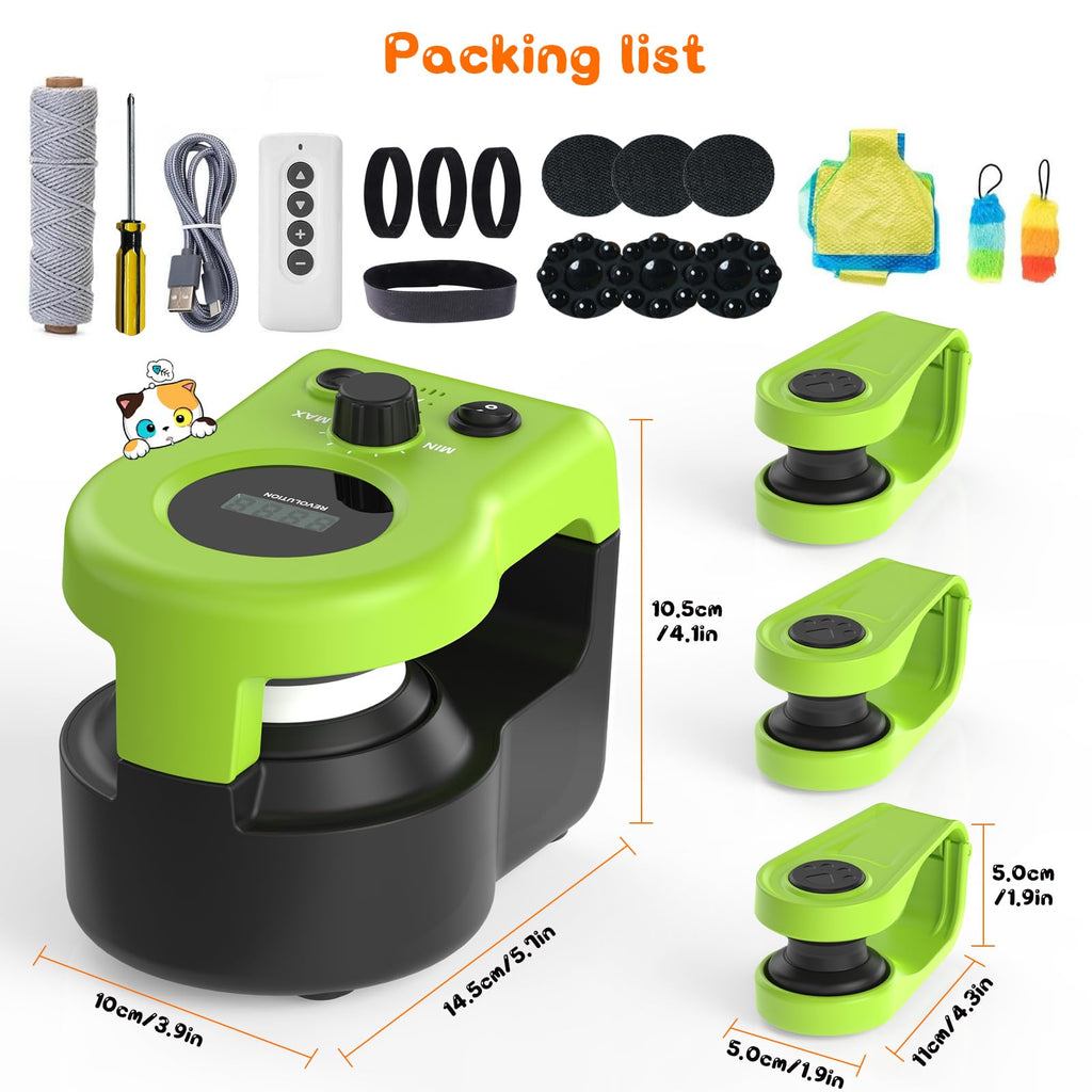 ITSHINY Interactive Cat Treadmill – 3-Speed, Quiet Indoor Cat Toy (Green)