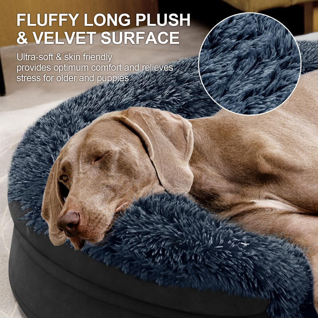 iweepet Black Dog Bed for Large Dogs — 41 x 32.6 x 7.7 in Orthopedic Memory Foam