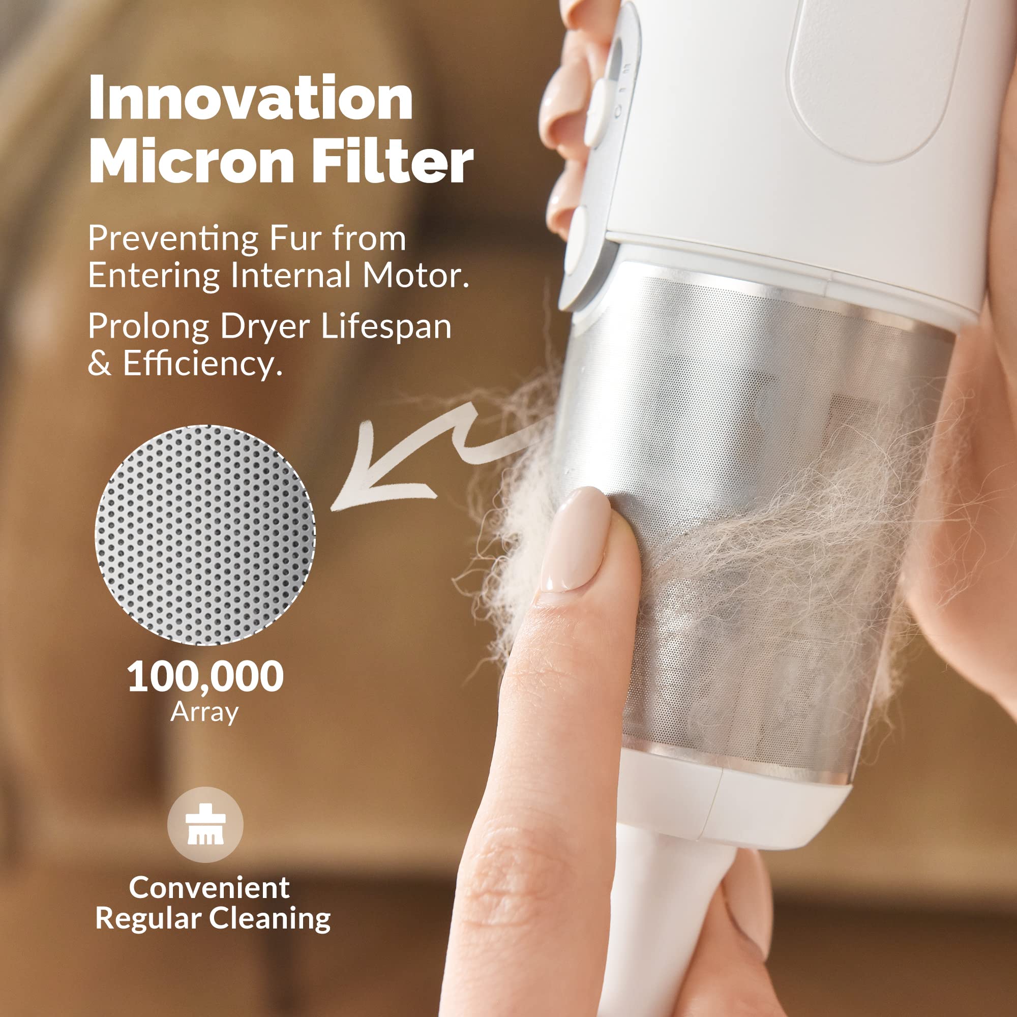 Jellyfish Handheld Dog Dryer | 1.21lb Lightweight, 2 Speeds, 4 Temp, Portable High Velocity