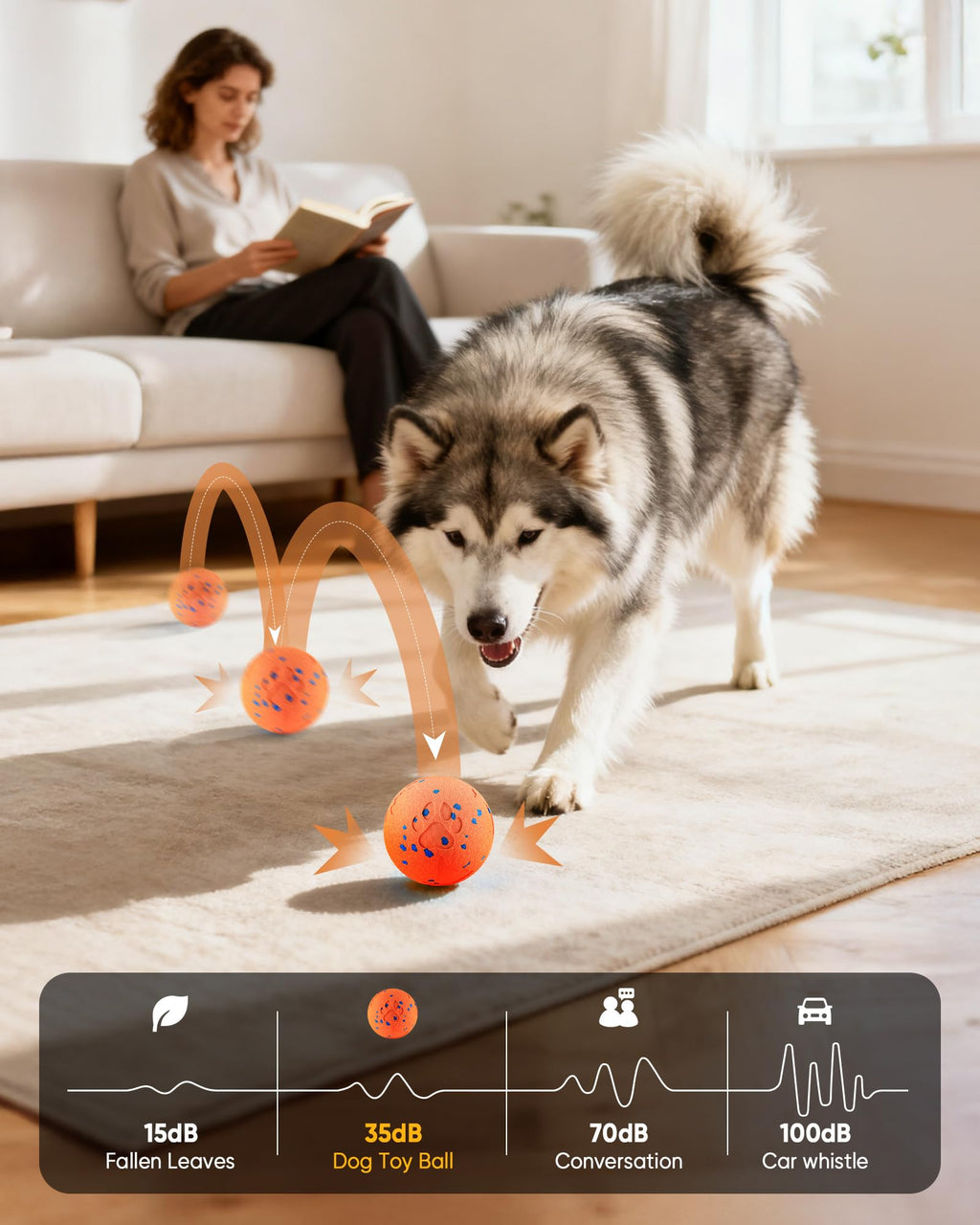 JGLXF Smart Interactive Dog Toy – Auto Moving Ball for Medium & Large Dogs (IPX7, E-TPU)
