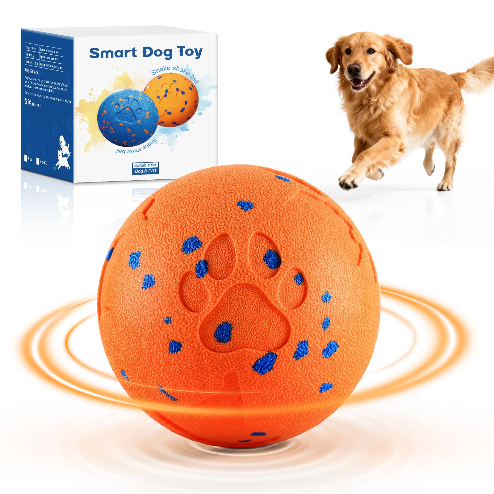 JGLXF Smart Interactive Dog Toy – Auto Moving Ball for Medium & Large Dogs (IPX7, E-TPU)
