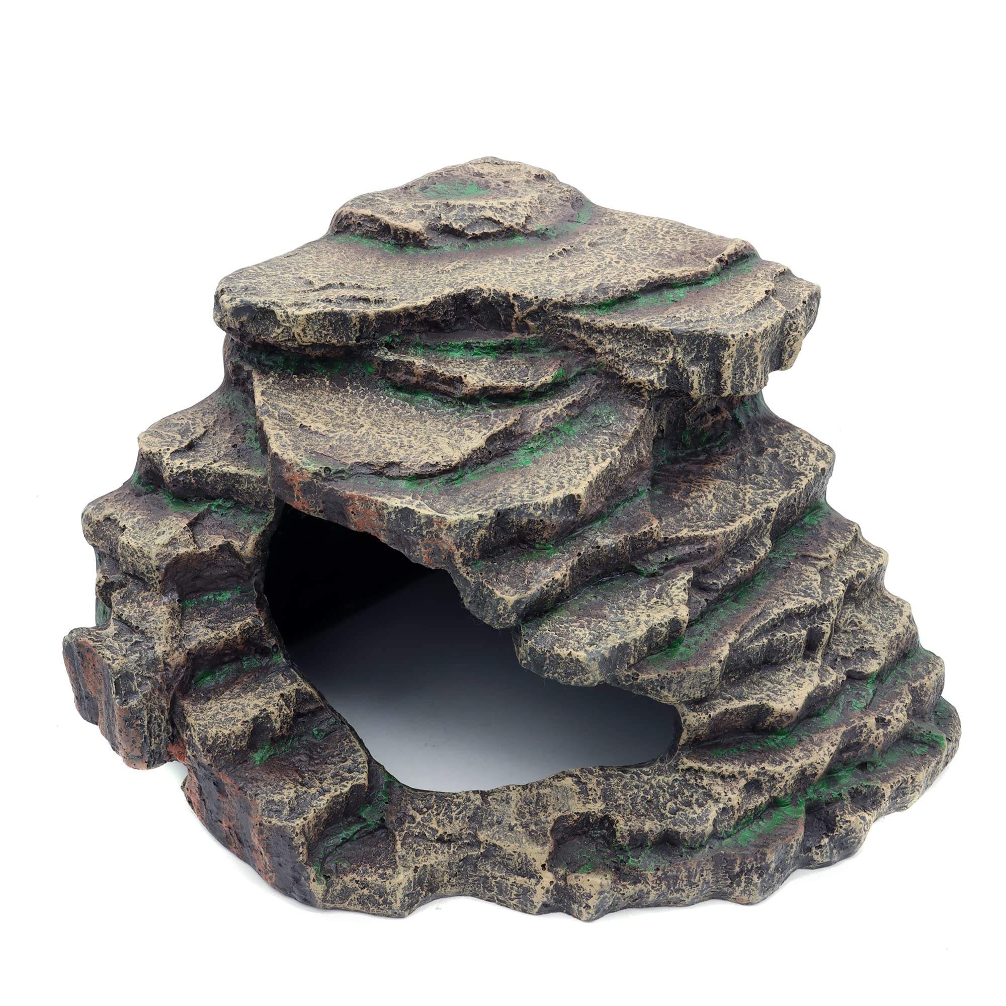JIHAQUA Extra Large Bearded Dragon Hideout – Natural Rock Cave for Reptile Tanks