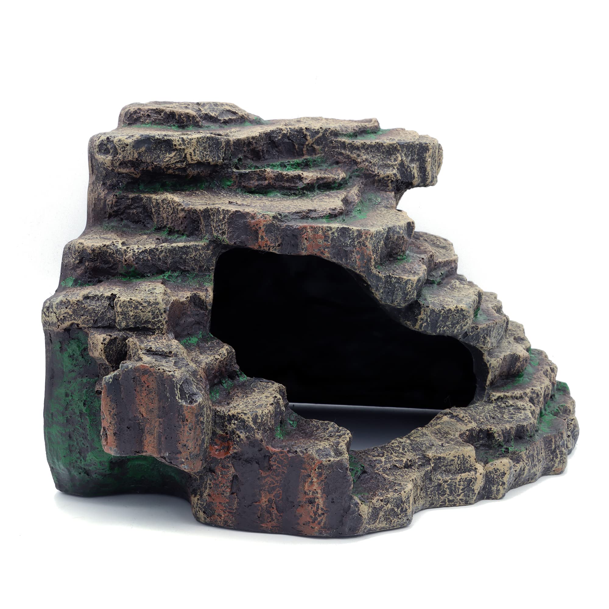 JIHAQUA Extra Large Bearded Dragon Hideout – Natural Rock Cave for Reptile Tanks
