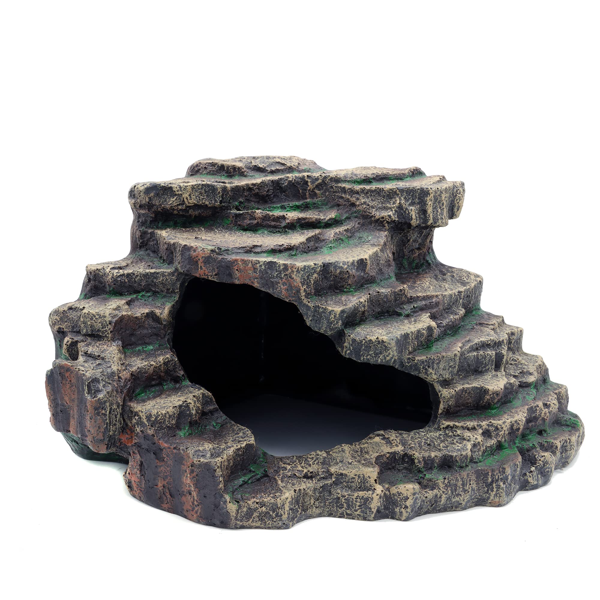 JIHAQUA Extra Large Bearded Dragon Hideout – Natural Rock Cave for Reptile Tanks