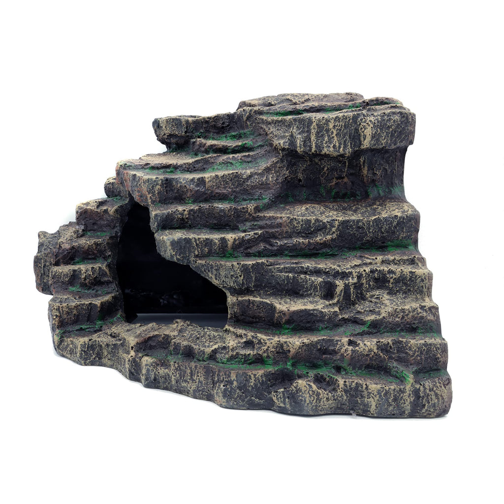 JIHAQUA Extra Large Bearded Dragon Hideout – Natural Rock Cave for Reptile Tanks