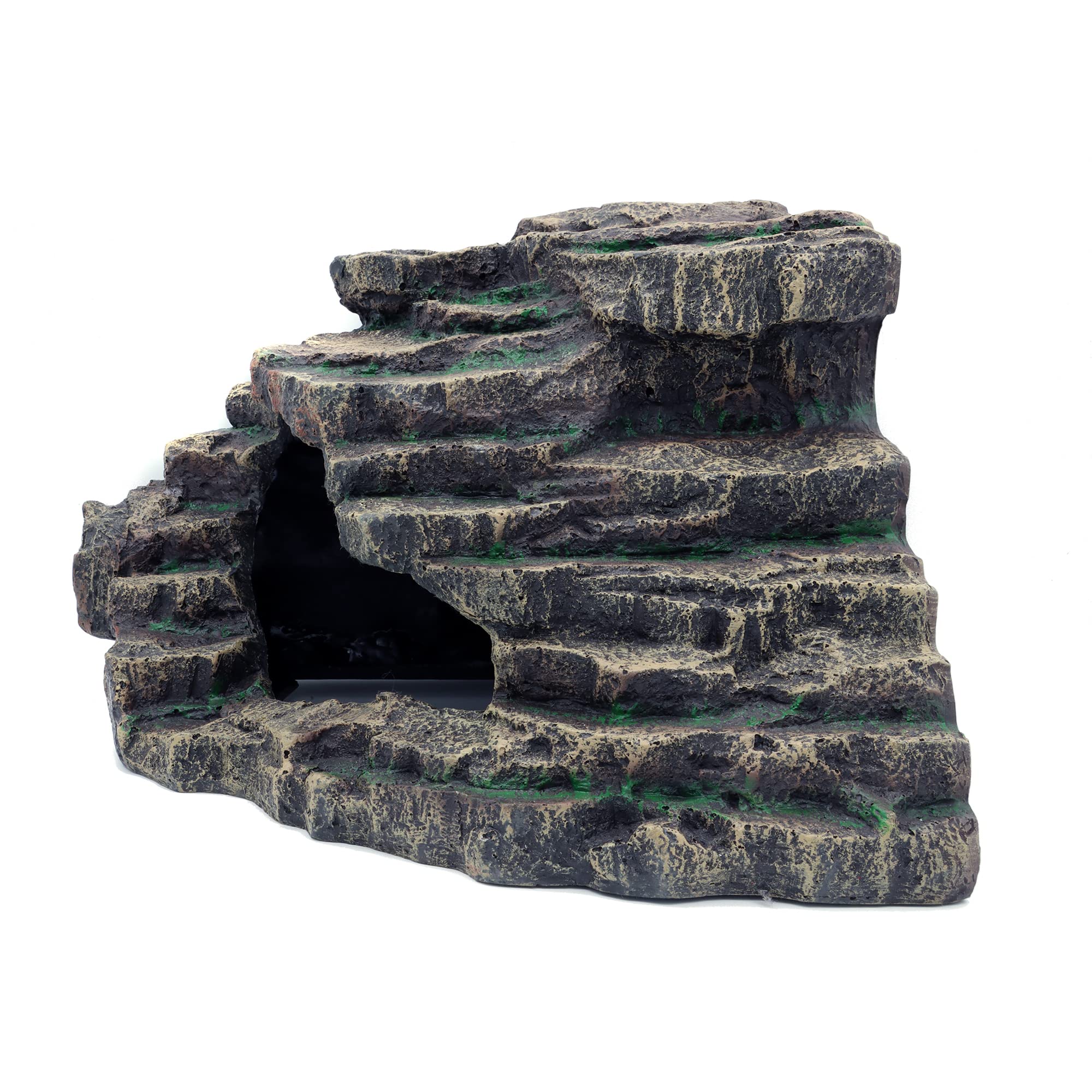 JIHAQUA Extra Large Bearded Dragon Hideout – Natural Rock Cave for Reptile Tanks