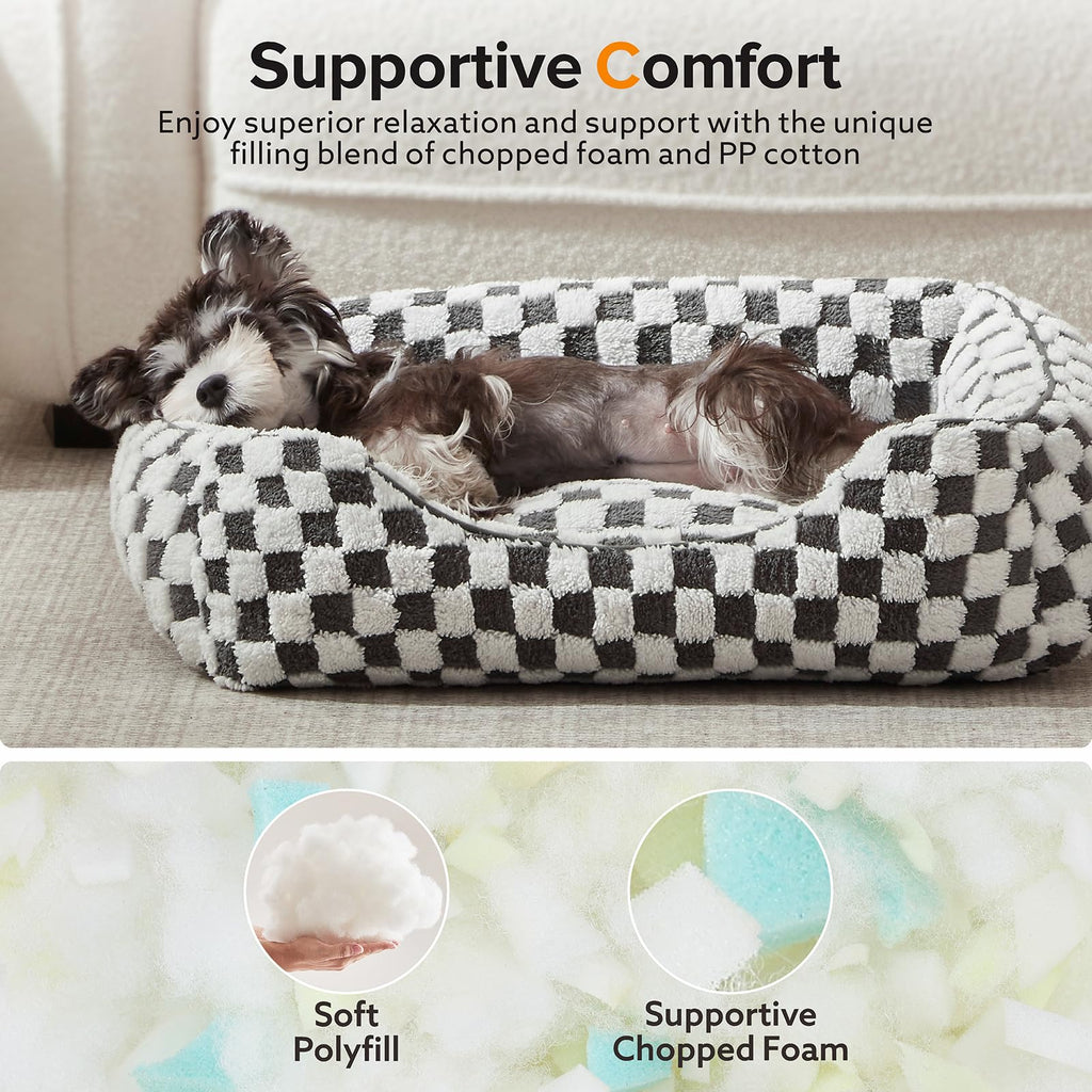 JOEJOY Orthopedic Dog Bed – Rectangle Sofa for Small to Large Dogs, 30x24x9 in (Grey)