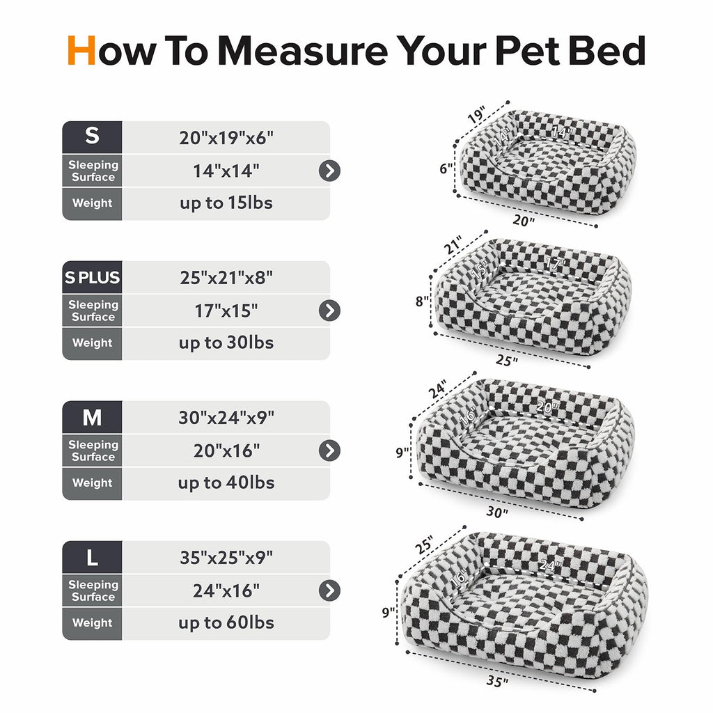 JOEJOY Orthopedic Dog Bed – Rectangle Sofa for Small to Large Dogs, 30x24x9 in (Grey)