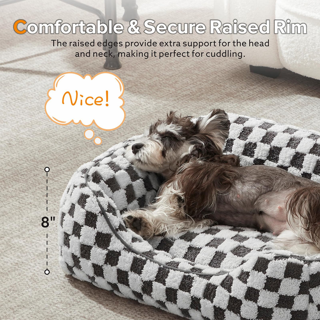JOEJOY Orthopedic Dog Bed – Rectangle Sofa for Small to Large Dogs, 30x24x9 in (Grey)