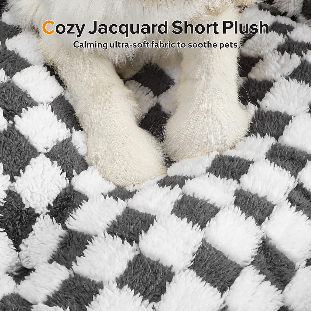 JOEJOY Rectangle Orthopedic Dog Bed for Small & Medium Dogs - 25x21x8 in, Plush Jacquard Grey