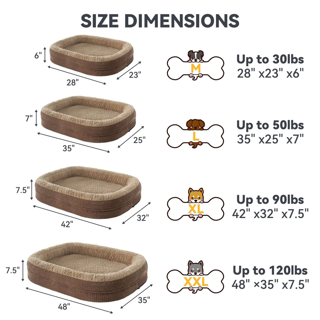 JOEJOY Orthopedic Dog Bed for Extra Large Dogs – Egg-Crate Memory Foam, Waterproof & Non-Slip