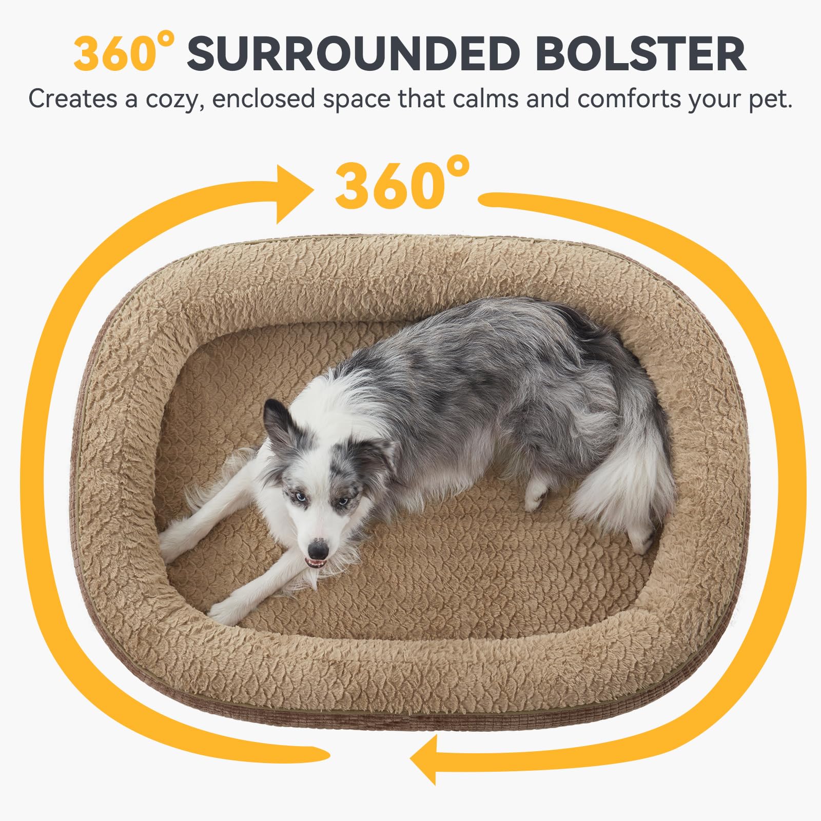 JOEJOY Orthopedic Dog Bed for Extra Large Dogs – Egg-Crate Memory Foam, Waterproof & Non-Slip