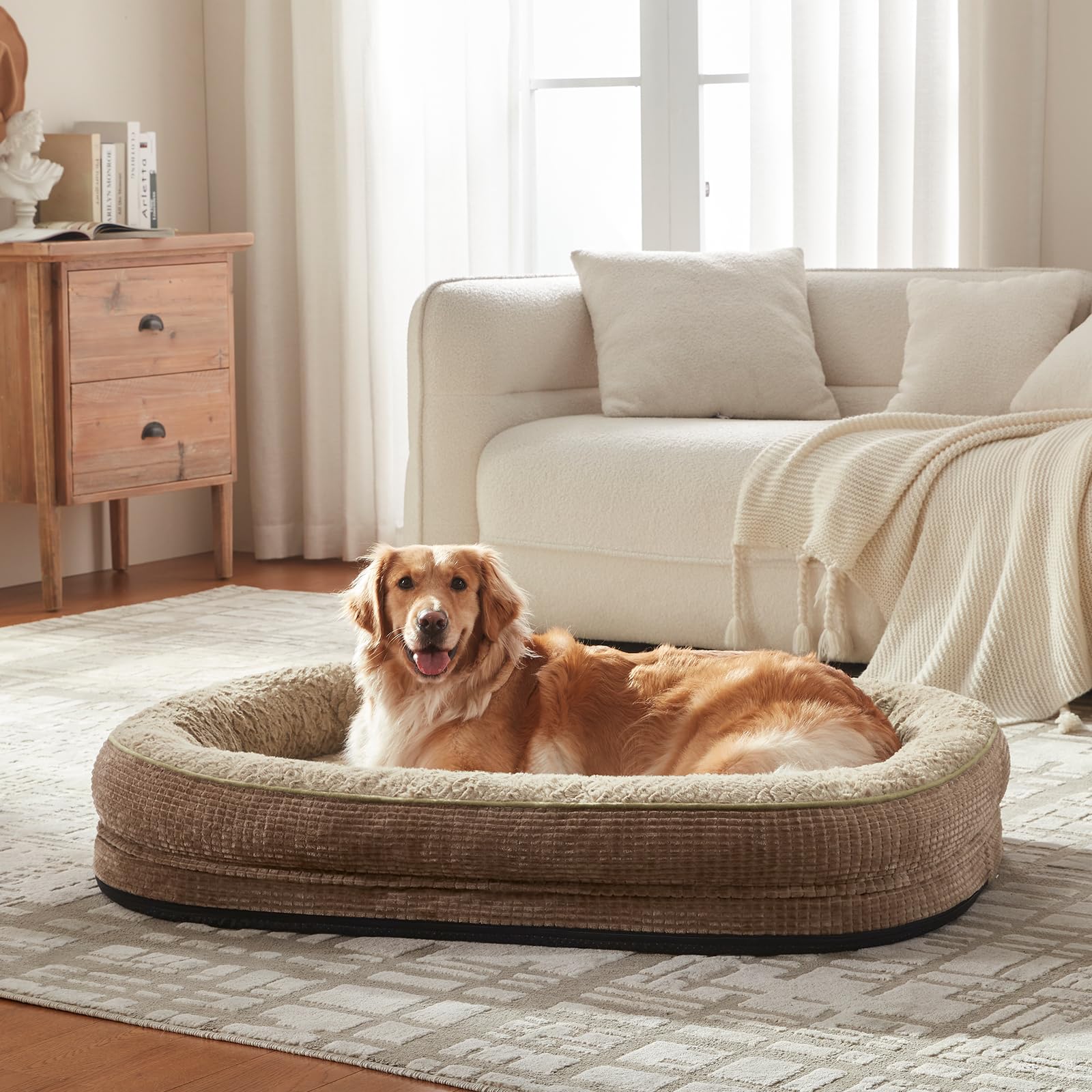JOEJOY Orthopedic Dog Bed for Extra Large Dogs – Egg-Crate Memory Foam, Waterproof & Non-Slip