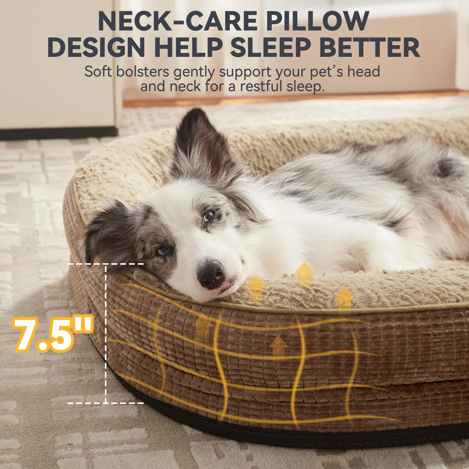 JOEJOY Orthopedic Dog Bed for Extra Large Dogs – Egg-Crate Memory Foam, Waterproof & Non-Slip