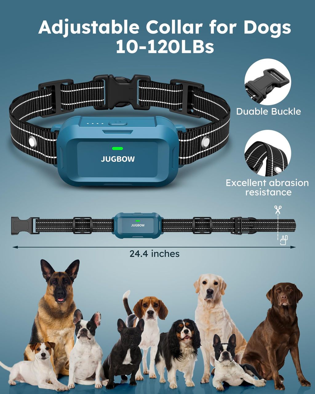 Jugbow 2 Dogs Training Collar with Remote – 4200FT Range, IPX7 Waterproof, Dual-Channel