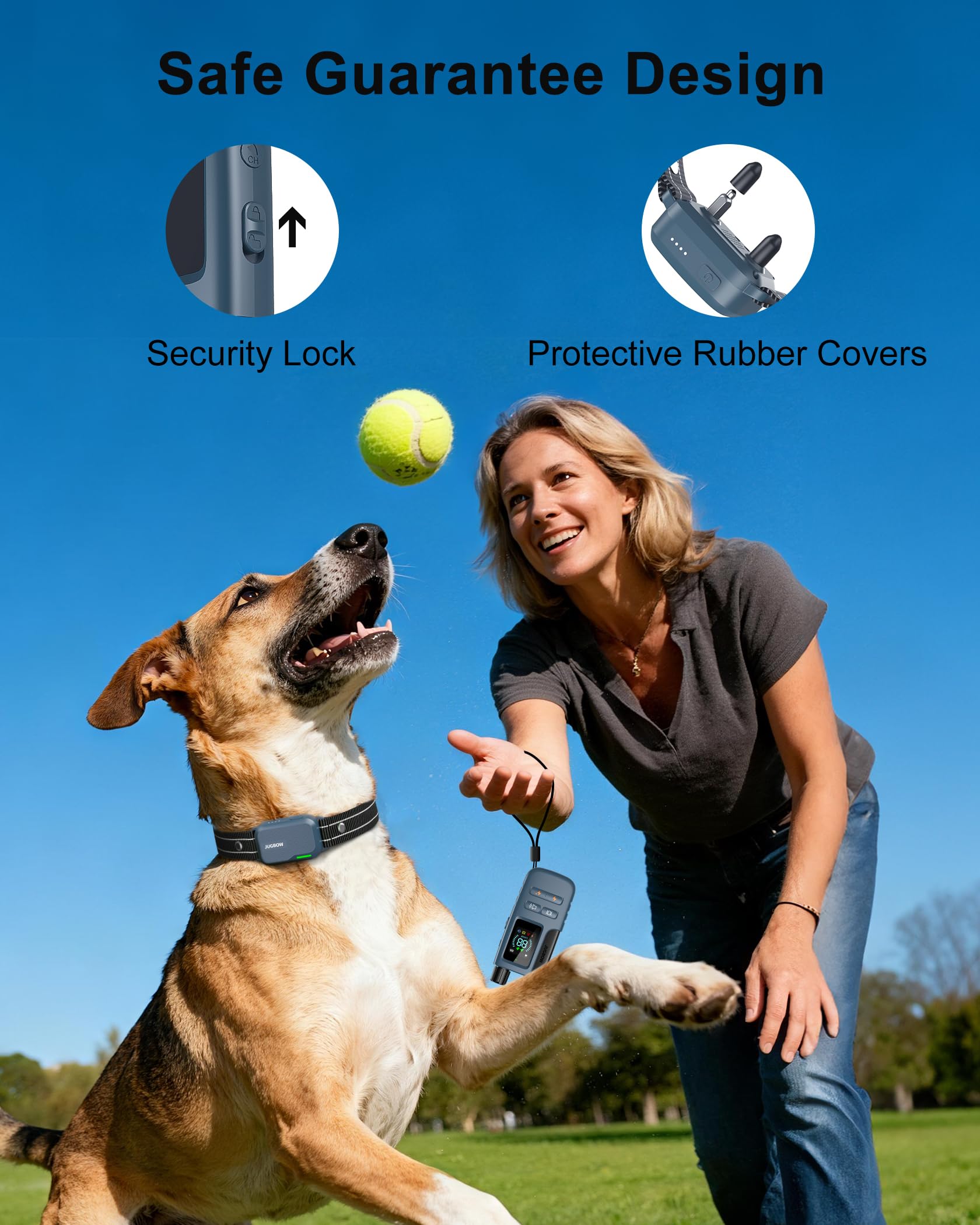 Jugbow Dog Shock Collar with Remote – 4200ft Range, IPX8 Waterproof, 4 Training Modes, 2-Dog Support