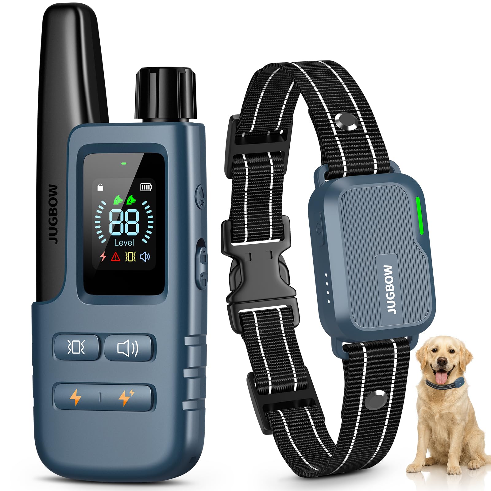 Jugbow Dog Shock Collar with Remote – 4200ft Range, IPX8 Waterproof, 4 Training Modes, 2-Dog Support