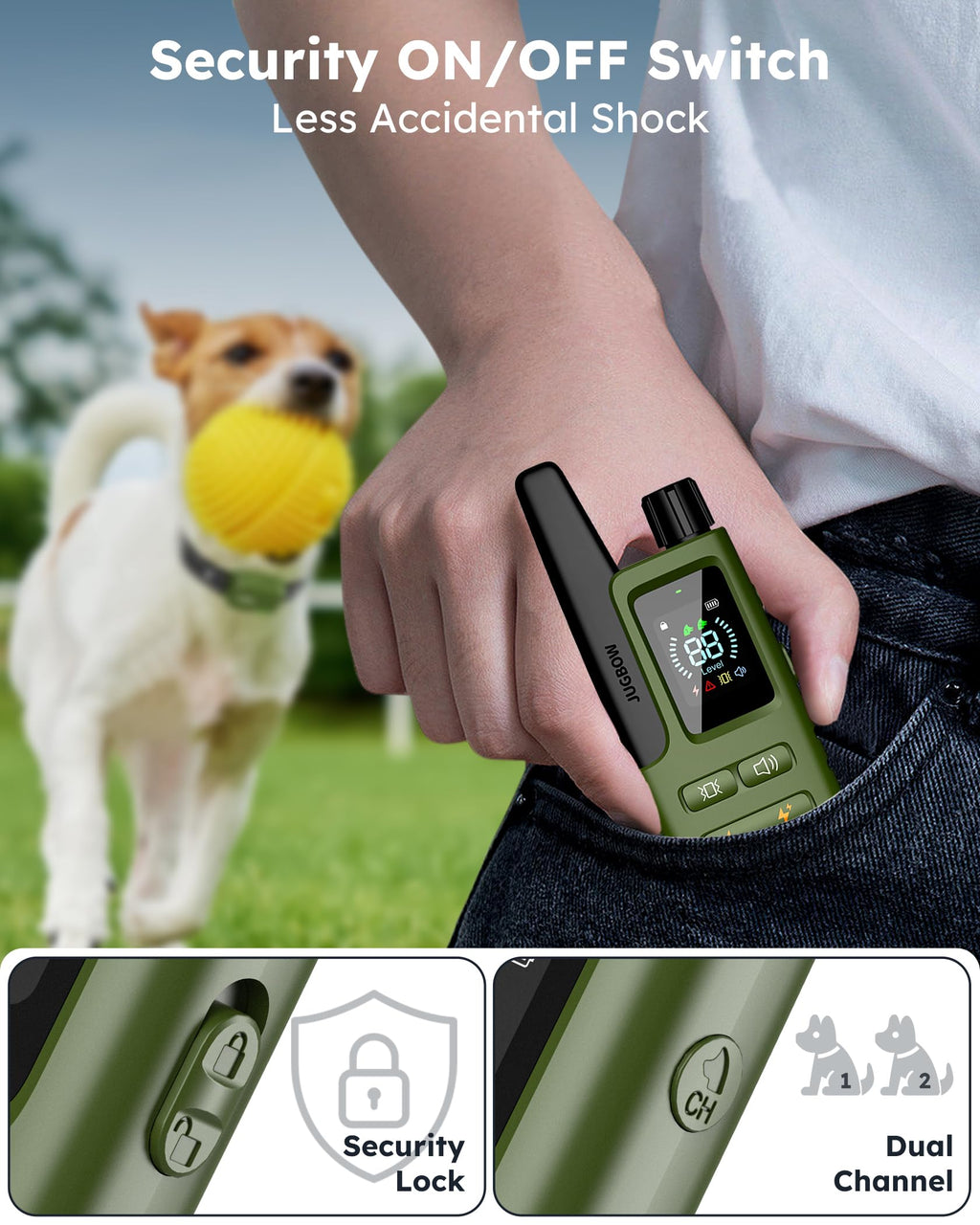 Jugbow Dog Shock Collar for 2 Dogs (10–120 lbs) – 4200ft Range, IPX7 Waterproof