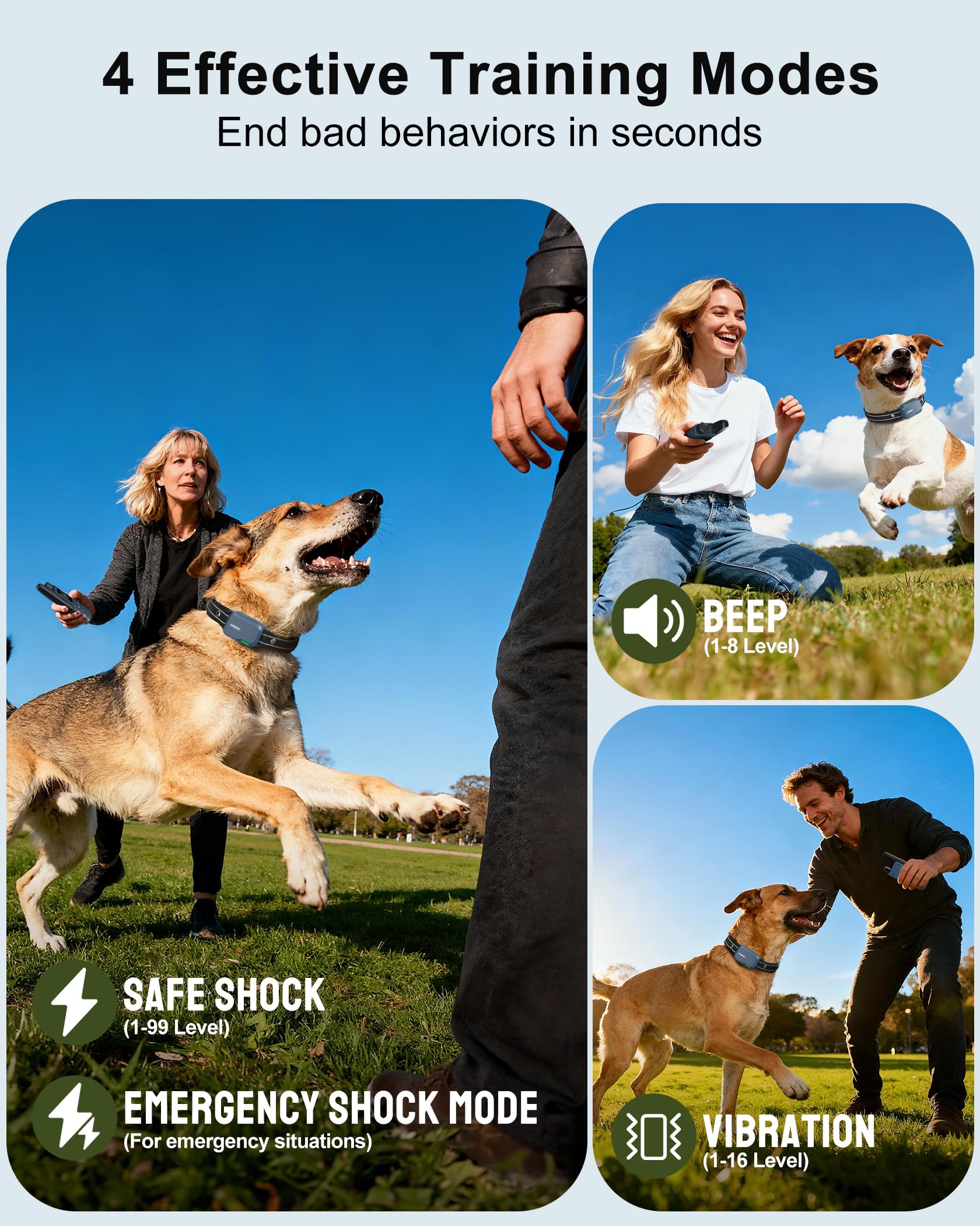 Jugbow Dog Shock Collar with Remote – 4200ft Range, IPX8 Waterproof, 4 Training Modes, 2-Dog Support