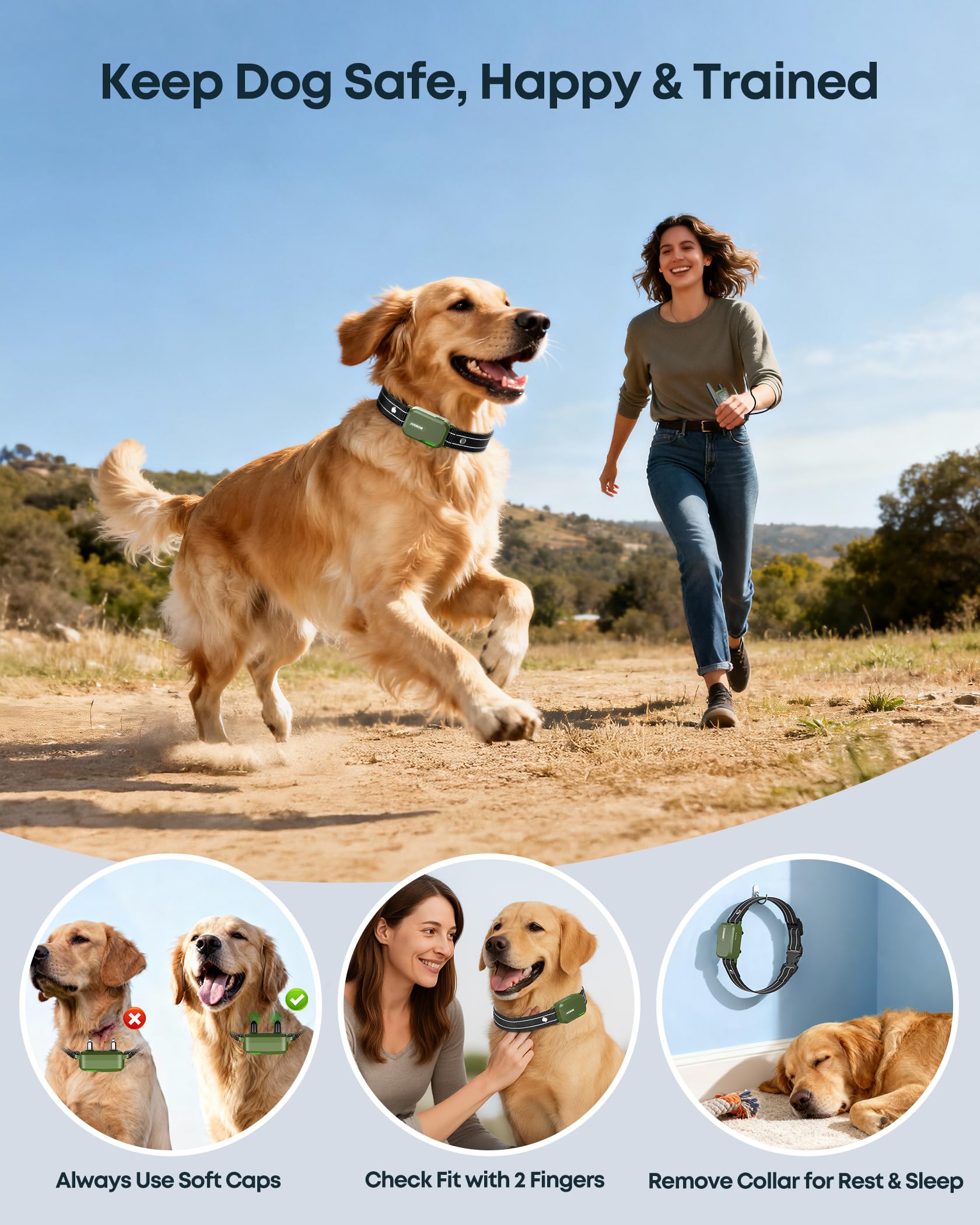 Jugbow Dog Shock Collar with Remote – 4500FT Range, IPX8 Waterproof, 4 Training Modes