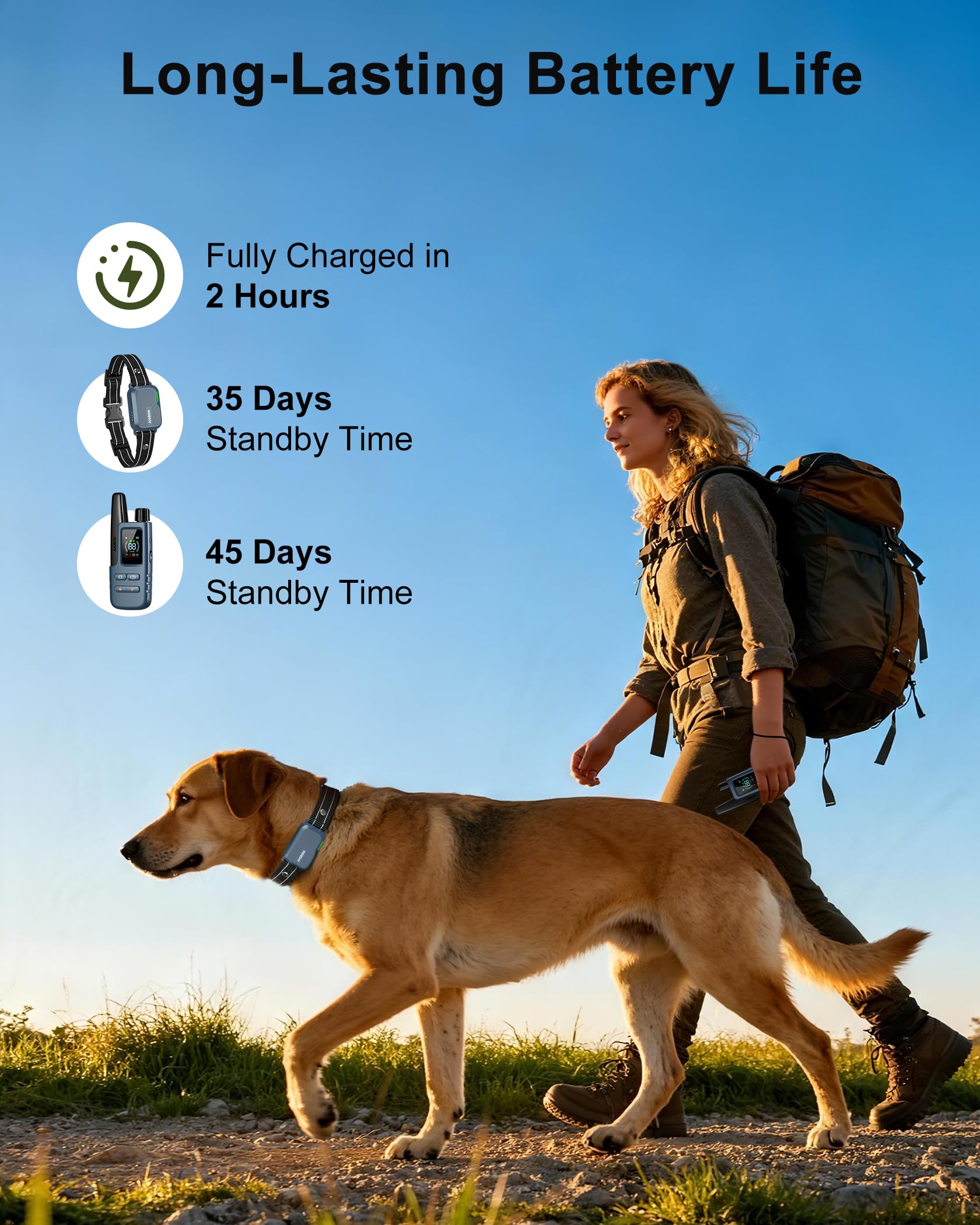 Jugbow Dog Shock Collar with Remote – 4200ft Range, IPX8 Waterproof, 4 Training Modes, 2-Dog Support