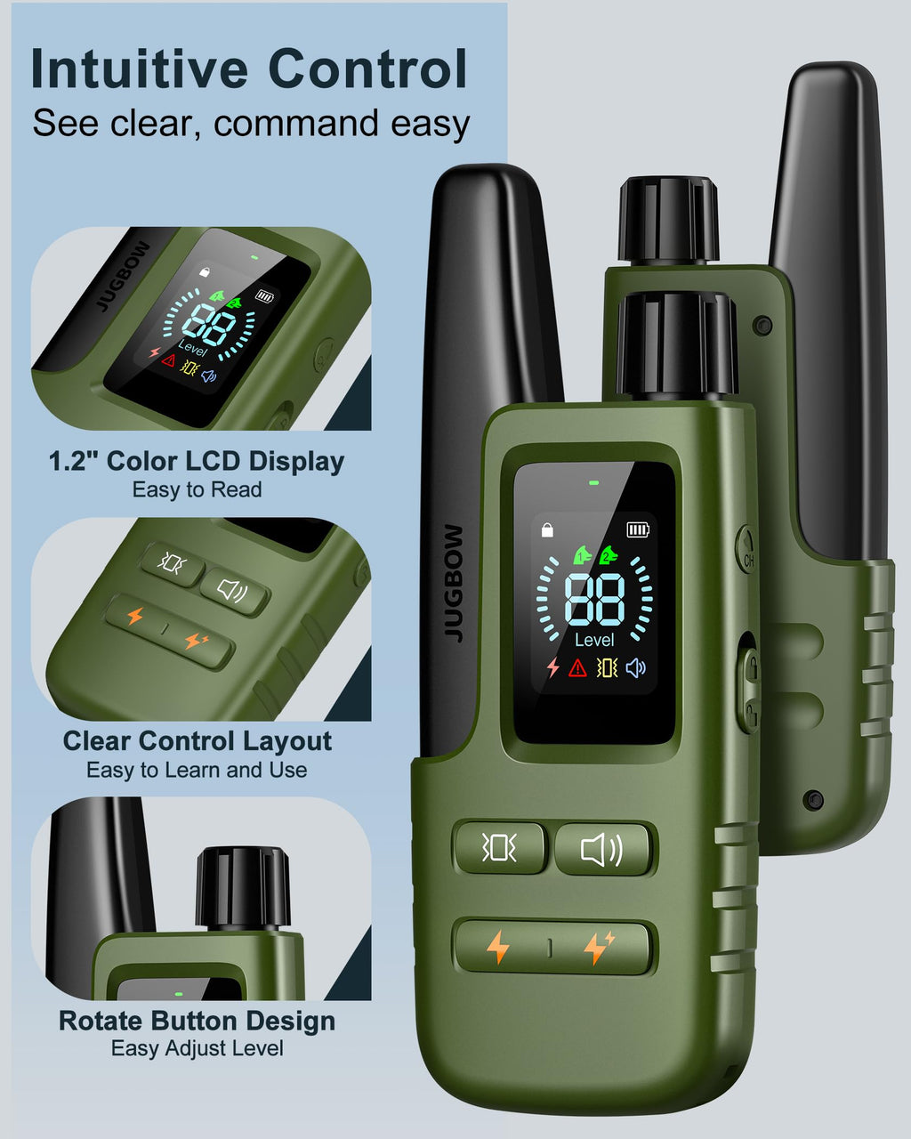 Jugbow Dog Shock Collar with Remote – 4500FT Range, IPX8 Waterproof, 4 Training Modes