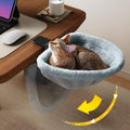 JUNSPOW Cat Desk Bed — One-Click Folding, Sunken Design, 40lb Capacity
