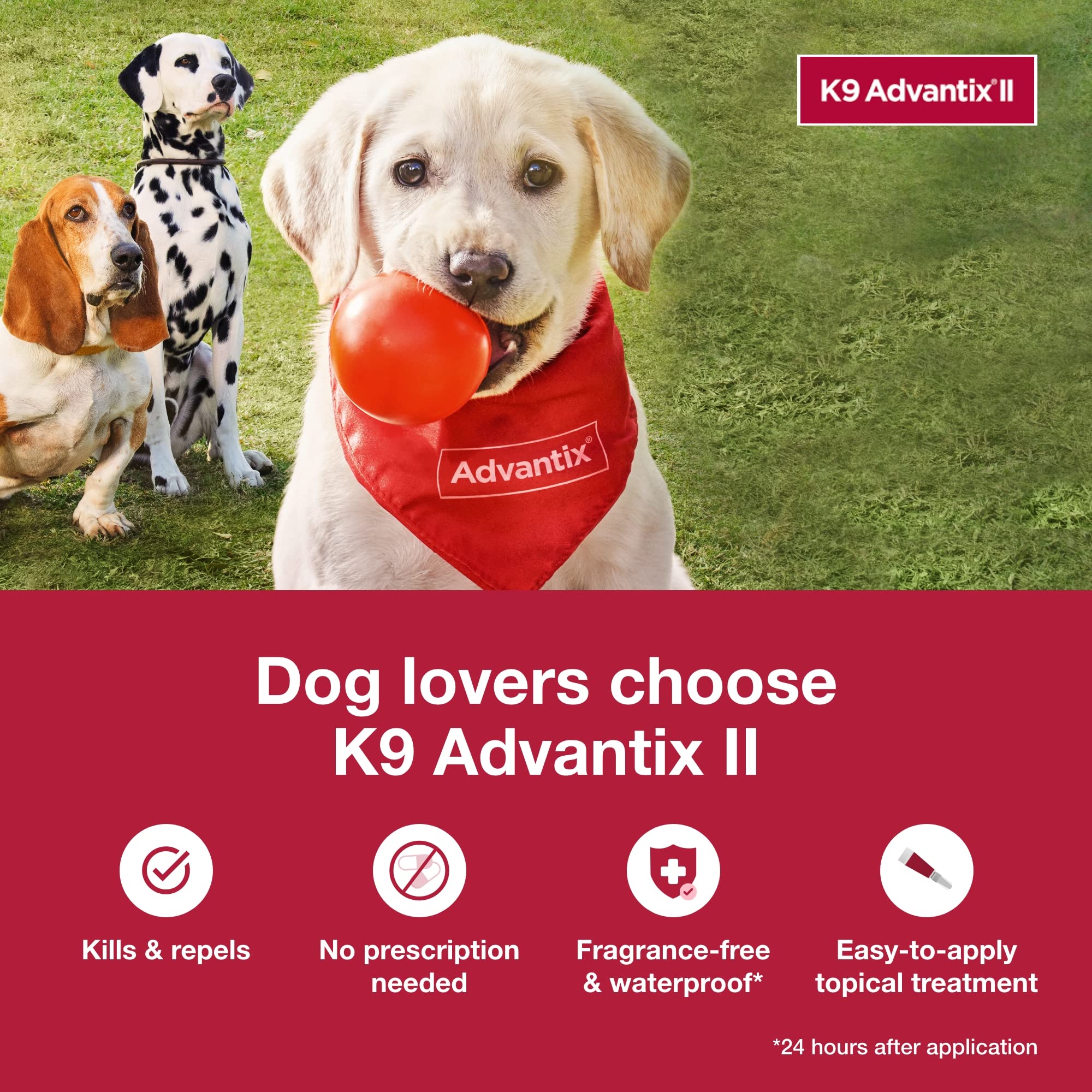K9 Advantix II Medium Dog | Vet-Recommended Flea, Tick & Mosquito Prevention 11-20 lbs | 4-Mo Supply