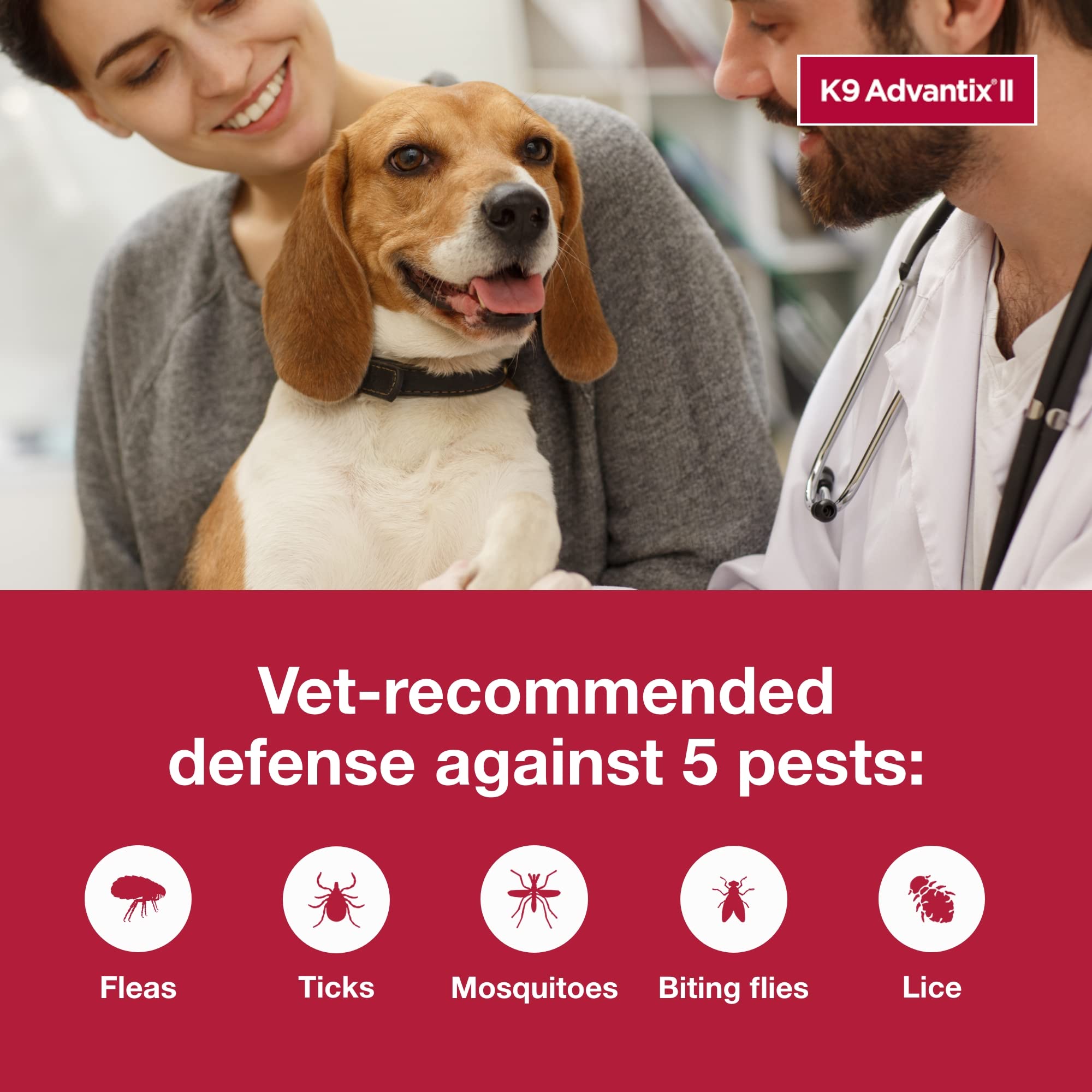 K9 Advantix II Medium Dog | Vet-Recommended Flea, Tick & Mosquito Prevention 11-20 lbs | 4-Mo Supply