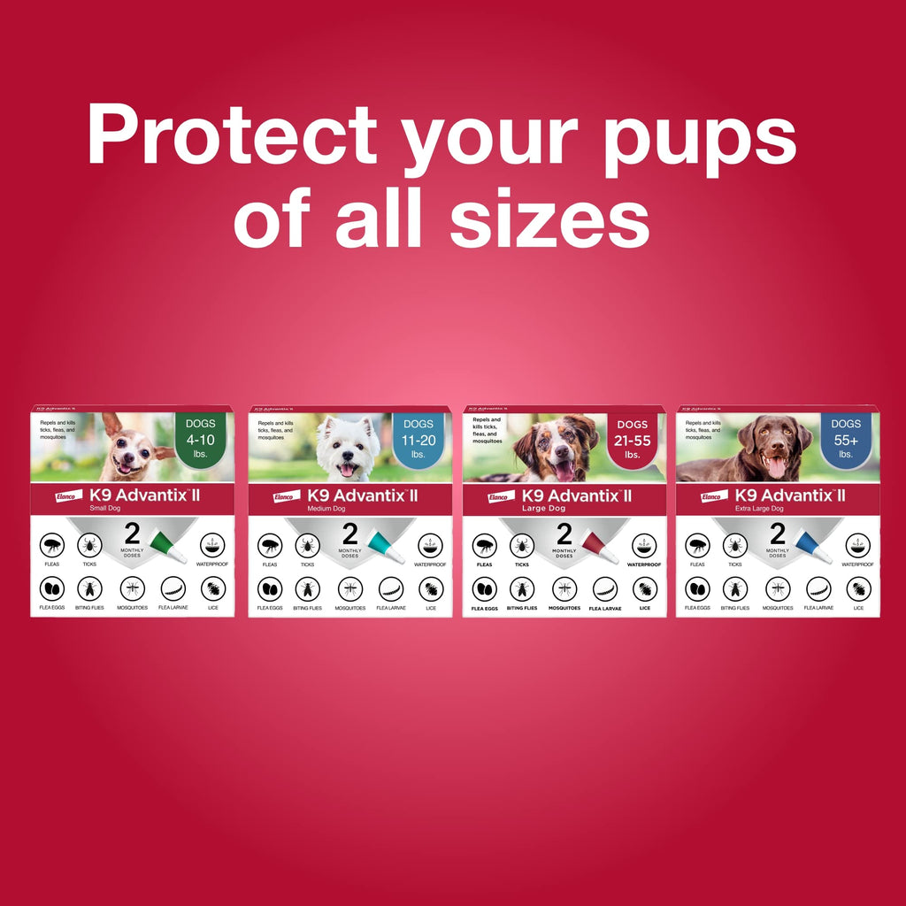 K9 Advantix II Medium Dog | Vet-Recommended Flea, Tick & Mosquito Prevention 11-20 lbs | 4-Mo Supply