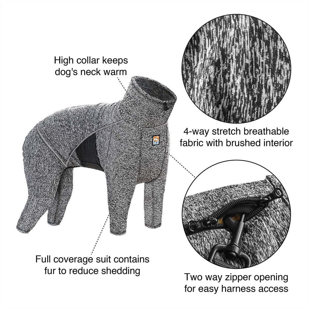 Kurgo Stowe Base Layer (Medium) – Comfortable Cold-Weather Dog Bodysuit, Dual Zippers