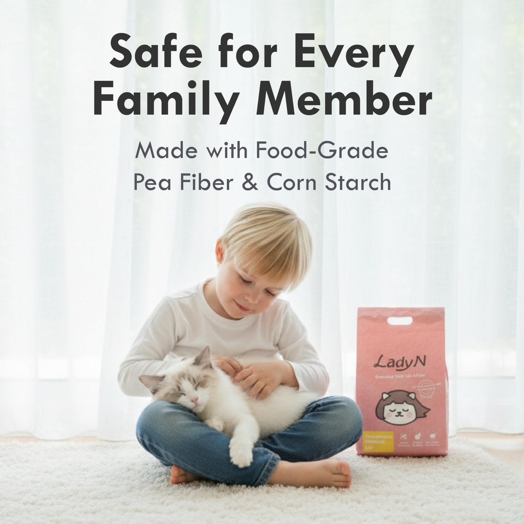 Lady N Tofu Cat Litter — Strong Clumping, Ultra Absorbent, Dust-Free, Odor Control, 18lb (Boba Tea + Unscented)