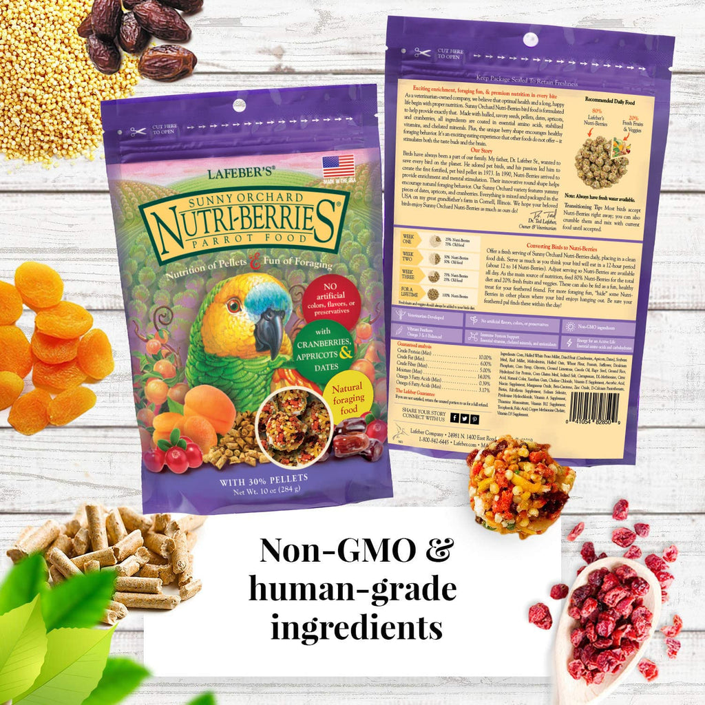 LAFEBER'S Nutri-Berries Bird Food Variety Sampler Bundle – 4x10oz, Non-GMO