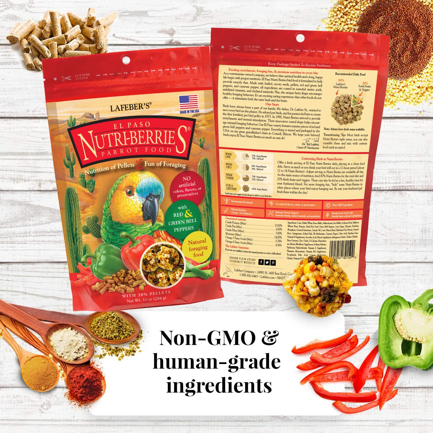 LAFEBER'S Nutri-Berries Bird Food Variety Sampler Bundle – 4x10oz, Non-GMO
