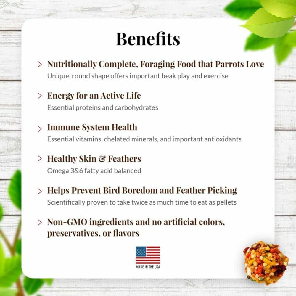 LAFEBER'S Sunny Orchard Nutri-Berries Parrot Food – 3 lb, Non-GMO, Human-Grade