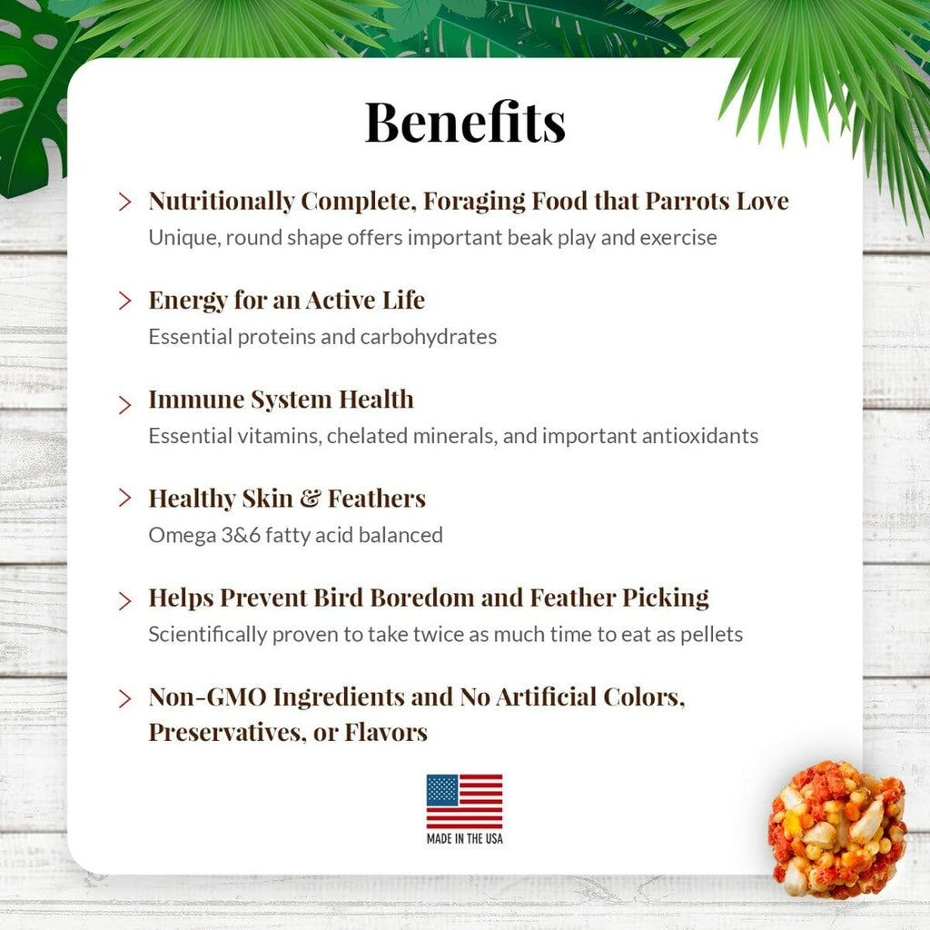 LAFEBER'S Tropical Fruit Nutri-Berries Parrot Food – Non-GMO, Human-Grade, 3 lb